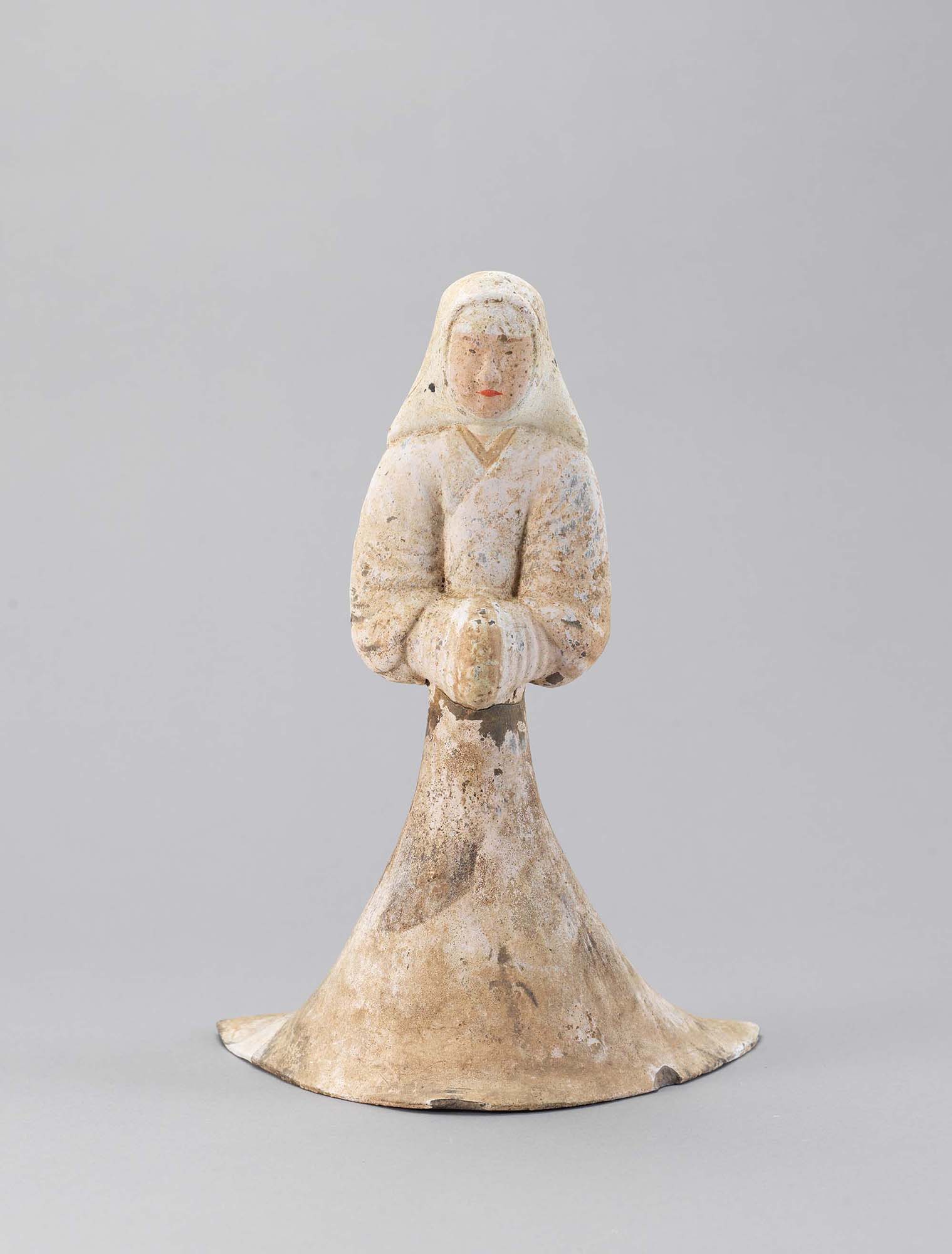 漢代女俑 西安汉阳陵博物馆——塑衣式陶俑_右衽_项背_彩绘