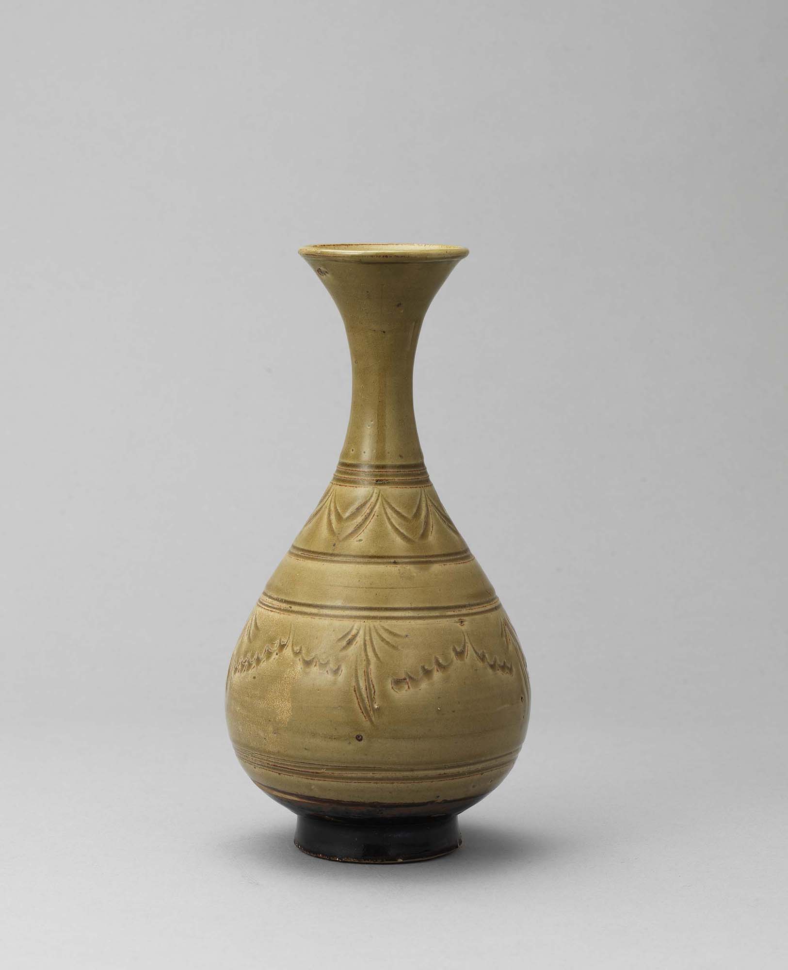 倉庫整理品】中国古美術 清時代染付人物玉壺春瓶 ：XG--33 倉庫整理品